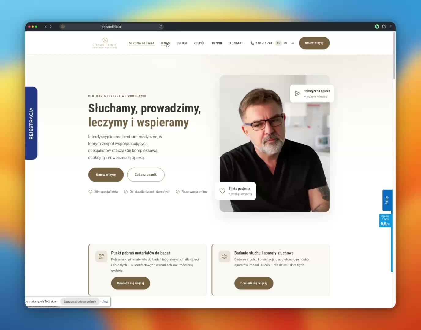 Strona internetowa SonarClinic